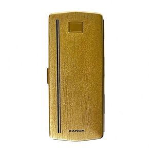 Vintage Kanda Gold Tone Black Details Brown Velvet Interior Replacement Case